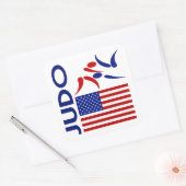 Judo Verenigde Staten Vierkante Sticker (Envelop)