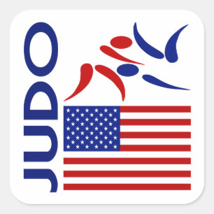 Judo Verenigde Staten Vierkante Sticker