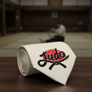 Judo - Zwarte Band - Rijzende Zon Stropdas