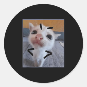 Judy Kat Funny Cat Lover Angry Kitten Meme Cute Ronde Sticker