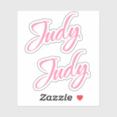 Judy Nom décoratif en rose x2 Sticker (Feuille)