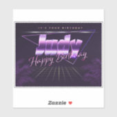 Judy Nom Prénom lila retro Autocollant Anniversair (Feuille)