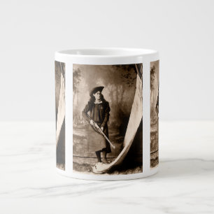 Juffrouw Annie Oakley met geweer, antieke fotoport Jumbo Beker