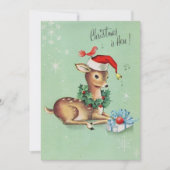  juffrouw met Kerstmis Feestdagenkaart (Voorkant)