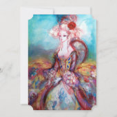 JUFFROUW POMPADOUR Roze Gouden Glitters Feestkledi Kaart (Voorkant)