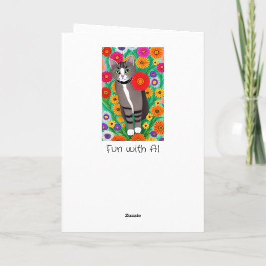 juffrouw | Vriendschap grillige kat Kaart (Achterkant)