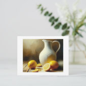 Jug et citrons, carte postale (Debout devant)