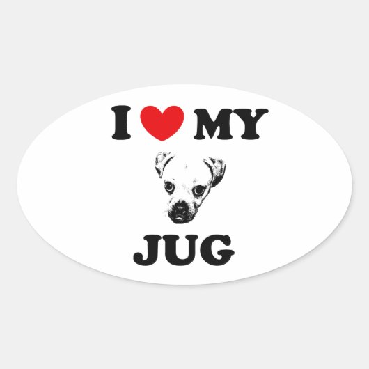 jug hond ovale sticker (Voorkant)