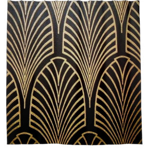 Jugendstil, art deco, ventilatorpatroon, brons, douchegordijn