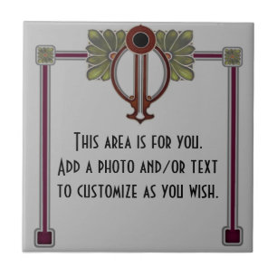 Jugendstil Art Nouveau/Deco c1900 Repro Gray Burg Tegeltje