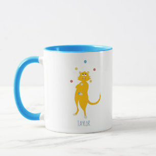 Juggable Cartoon Cat Personalized Jugglers Mok