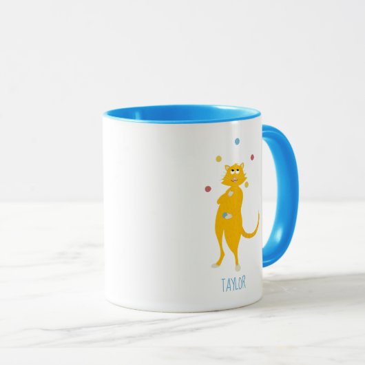 Juggable Cartoon Cat Personalized Jugglers Mok (Voorkant rechts)