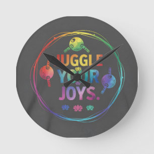 Juggle Je Genoegens – Speelse Positieve Energie T- Ronde Klok