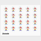 Juggling Clown Ronde Sticker (Vel)