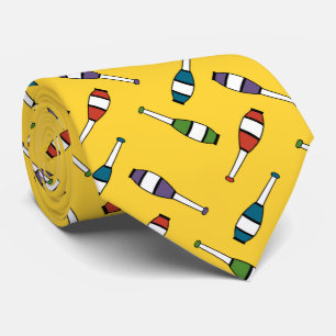 Juggling Club Toss Yellow Stropdas