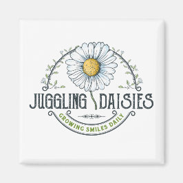 Juggling Daisies Logo Magnet Magneet
