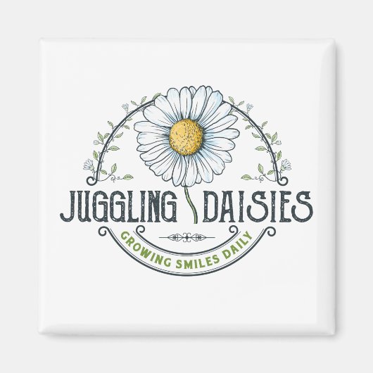 Juggling Daisies Logo Magnet Magneet (Voorkant)