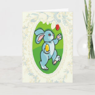 Juggling Eggs Bunny Easter Kaart