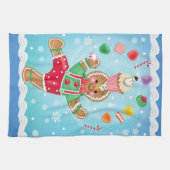 Juggling Gingerbrood Man Kitchen Towel Theedoek (Horizontaal)