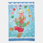 Juggling Gingerbrood Man Kitchen Towel Theedoek (Verticaal)