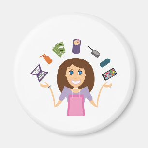 Juggling Mam (Brunette) Magneet