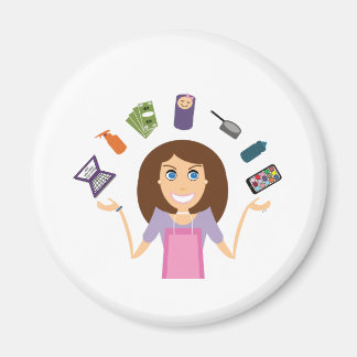 Juggling Mam (Brunette) Magneet