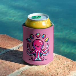 Juggling Octopus - Grappig Pixel Art Circus Design Blikjeskoeler
