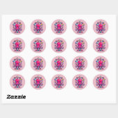 Juggling Octopus - Grappig Pixel Art Circus Design Ronde Sticker (Vel)