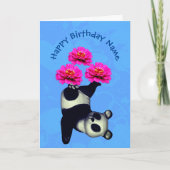 Juggling Panda Beer Persoonlijke Birthday Kaart (Voorkant)