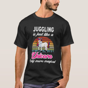 Juggling Retro Eenhoorn Zonsondergang T-shirt