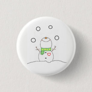 Juggling Snowman Ronde Button 3,2 Cm