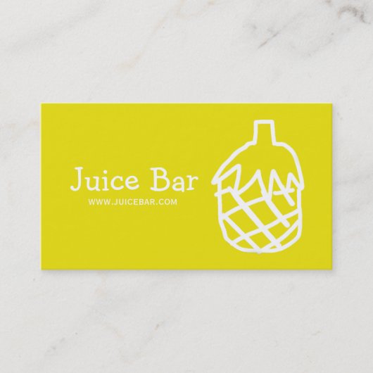 Juice Bar ananas gezondheid drinken bedrijf Visitekaartje (Voorkant)