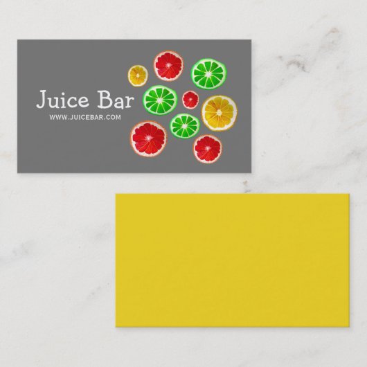 Juice Bar, groene drinken Visitekaartje (Voorkant / Achterkant)