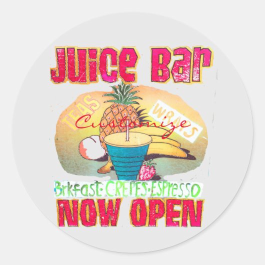 Juice Bar Sign Thunder_Cove Ronde Sticker (Voorkant)