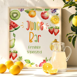Juice bar Twee-tit frutti verjaardag Poster