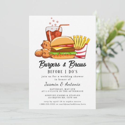 Juice en Burgers Uitnodiging (Staand voorkant)