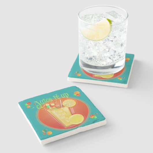 Juice it Up Summer Beverage Stenen Onderzetter (Zijkant)