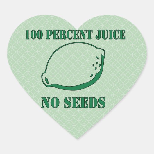 Juice No Seeds Hart Sticker (Voorkant)