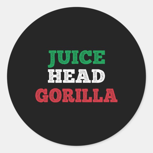 Juicehead Gorilla New Jersey Garden Nj Shore Itali Ronde Sticker (Voorkant)