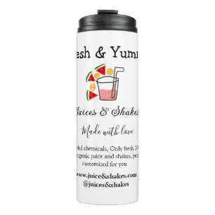 Juices & shakes restaurant zakelijke website socia thermosbeker