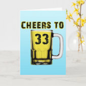 Juicht aan Drieëndertig toe. Verjaardag Kaart (Gele Bloem)