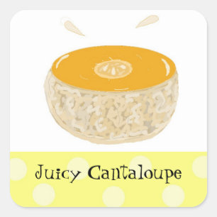 Juicy Cantaloupe Fruit Vierkante Sticker