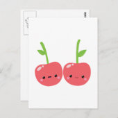 Juicy Cute Kawaii Cherries Briefkaart (Voorkant / Achterkant)