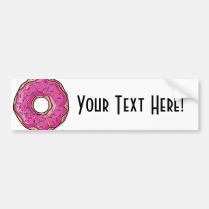 Juicy Delicious Pink Sprinsed Donut Bumpersticker