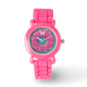 Juicy Delicious Pink Sprinsed Donut Horloge