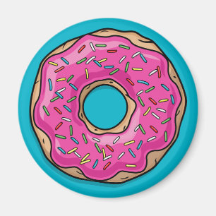 Juicy Delicious Pink Sprinsed Donut Magneet