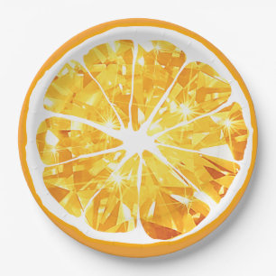 Juicy Gem Oranje Slice Citrus Fruit Party Patio Papieren Bordje