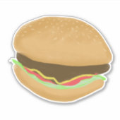 Juicy Hamburger Drawing Art Sticker (Voorkant)