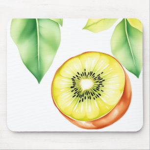 Juicy Kiwi in Waterverf op witte achtergrond Muismat