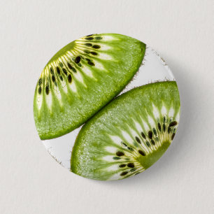 Juicy kiwi snijwanden ronde button 5,7 cm